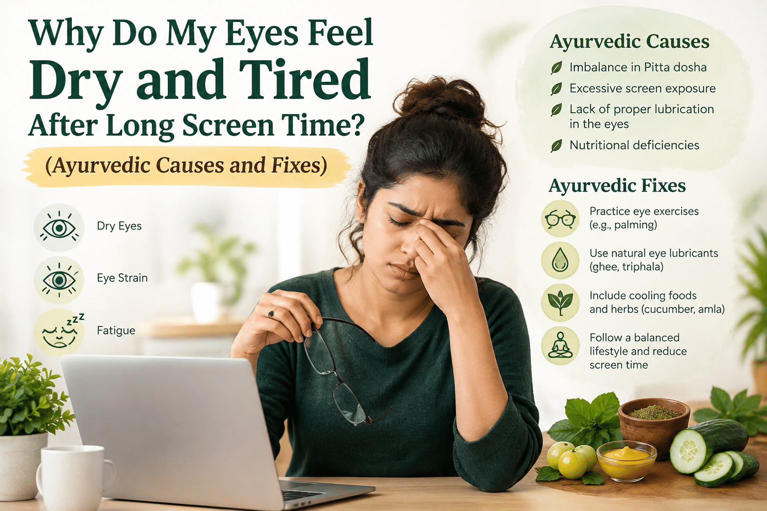 Dry & Tired Eyes After Screen Time | Ayurvedic Causes & Fixes